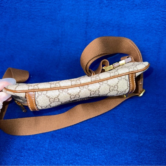 Authentic Gucci Interlocking Supreme G Belt Bag Beige/Ebony Leather Zipper Issue - Picture 4 of 14